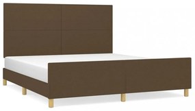 sötétbarna szövet ágykeret matrac nélkül 180 x 200 cm