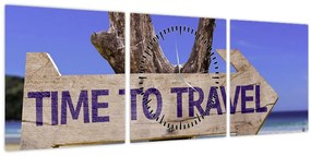 Kép - Utazás (órával) (90x30 cm)