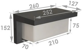 Kültéri fali lámpa NEELY 1xE27/12W/230V IP54 fekete