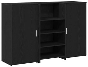 recepciós pult fekete tölgyszínű 155x50x103,5 cm szerelt fa