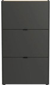 Antracitszürke billenő ajtós cipőtartó 71x127x22 cm Ameca – Germania