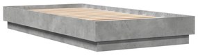 betonszürke szerelt fa ágykeret 75 x 190 cm