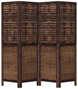 4 paneles sötétbarna tömör császárfa térelválasztó