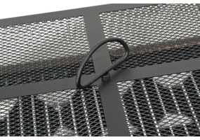 Hordozható fa tűzrakóhely rostéllyal fekete/patina