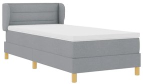 Rugós Ágy Matraccal Krém 90x200 cm Szövet Világosszürke