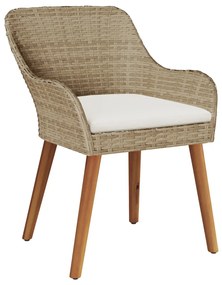 3 részes Kert Étkező Szett Bézs Poly Rattan