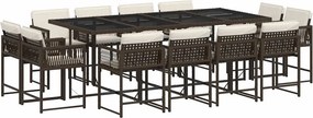 vidaXL 13 részes barna polyrattan kerti ülőgarnitúra párnákkal