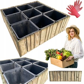 Magasított ágyás 80x80x30 cm Zöldség-gyümölcs fűszernövény Inspect Virágtartó