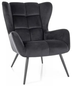 Arroyal Velvet fotel, fekete