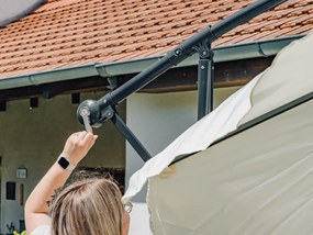 LEVI összecsukható kerti napernyő 300 cm, bézs + ingyenes csomagolás