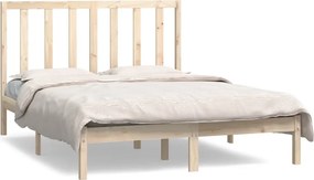 vidaXL tömör fenyőfa ágy matrac nélkül 135 x 190 cm