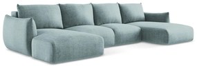Kék kinyitható sarokkanapé (U alakú) Leila – Makamii