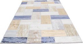 Modern szőnyeg szürke kék barna SAMI 140x200 gépi modern szőnyeg nappaliba vagy hálószobába