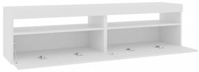 2 db magasfényű fehér TV-szekrény LED-világítással 75x35x40 cm