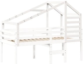 fehér tömör fenyőfa gyerekágytető 188 x 82 x 113 cm