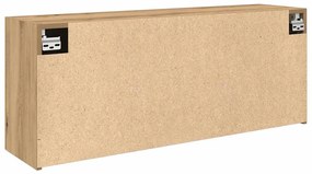 kézműves tölgy szerelt fa fali fürdőszobaszekrény 100x25x40 cm