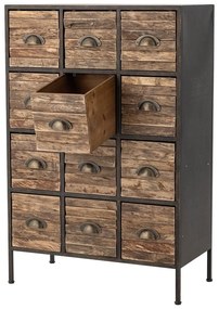 Fekete-barna fém komód 60,5x92x33,5 cm Matteo – Bloomingville