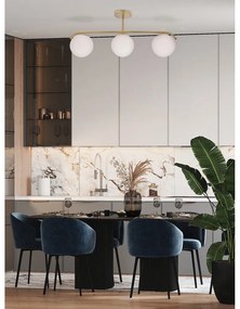 Fehér-aranyszínű mennyezeti lámpa üveg búrával 15x69 cm Amadeo – Candellux Lighting