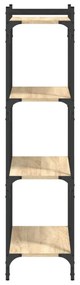4 szintes sonoma tölgy szerelt fa könyvespolc 60 x 30 x 120 cm