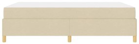 Boxrugós ágy matracmal Krém és fehér 160 x 200 cm szövet