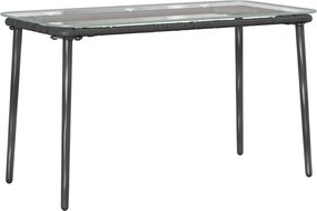 vidaXL Kerti Asztal Fekete 80 x 40 x 45 cm polirattan