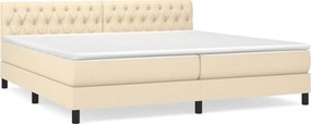 vidaXL krémszínű szövet rugós ágy matraccal 200 x 200 cm