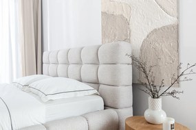 Magnelio kárpitozott ágy 160x200 cm - bézs könnyen tisztítható Leo 03 szövet