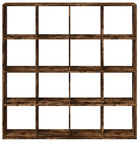 füstös tölgy színű szerelt fa könyvszekrény 137,5x29x137,5 cm