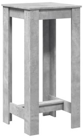 betonszürke szerelt fa bárasztal 51 x 50 x 103,5 cm