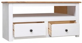 fehér tömör fenyőfa sarok TV-szekrény 93 x 49 x 49 cm