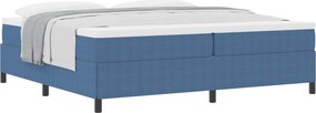 vidaXL Boxrugós ágy Kék 200 x 200 cm Bársonyos szövet