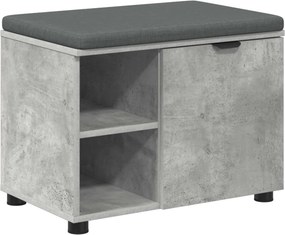 vidaXL Előtér pad Beton Szürke 60 x 38 x 46 cm Műanyag Fa és Szövet
