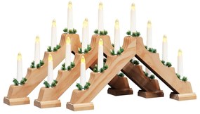 Karácsonyi gyertya híd 7 LED-del 3 pcs Barna 39.5 x 5 x 29 cm