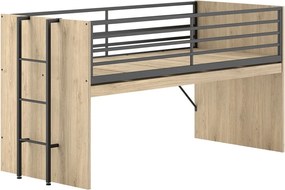 Natúr színű galéria gyerekágy íróasztallal, ágyráccsal 90x200 cm Sam – Vipack