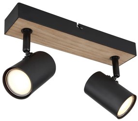 Globo 57911-2BW - Spotlámpa ROBBY 2xGU10/35W/230V fekete/barna