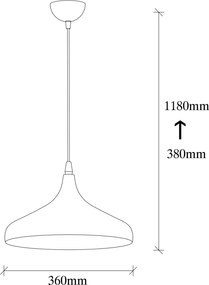 Tattoo függőlámpa, arany-fekete