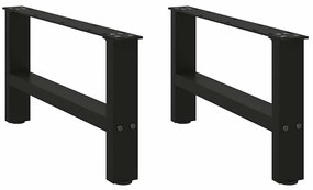 2 db fekete acél dohányzóasztal láb 60 x (30-31) cm