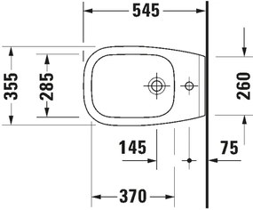 Duravit 22571500002 - Falra szerelhető bidé D-CODE kerámia/fényes fehér