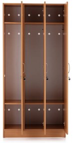 Visio fa szekrény - 3 rekeszes, 90 x 42 x 190 cm, bükkfa