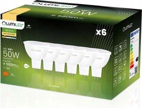 6x Led izzó MR16 6W 50W Lumiled 3000K 120° 12V