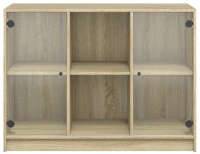 sonoma tölgy színű szerelt fa tálalóasztal 102x37x75,5 cm