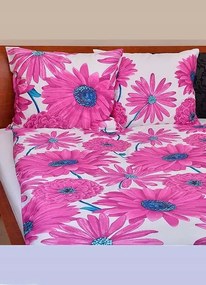 Pamut szatén ágynemű 140x200+70x90 Rózsaszín virágok 245-2