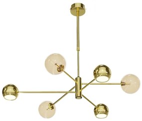 Jupiter 1963 - Csillár rúdon MOKA 3xGU10/10W/230V + 3xG9/10W/230V arany/bézs