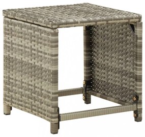4 db szürke polyrattan kerti ülőke párnákkal