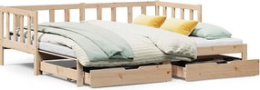 vidaXL kihúzható heverő fiókokkal matrac nélkül 90 x 200 cm