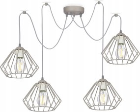 Csillár mennyezeti lámpa függeszték Pók Drót Wire 4 Szürke csillár lámpa