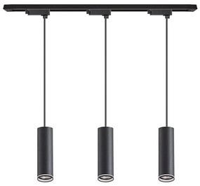 Kábellel függesztett csillár a PIPE sínrendszerhez 3xGU10/10W/230V, fekete