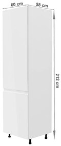 Konyhaszekrény beépített hűtőre D60ZL Aurellia (fehér + fényes fehér) (B). 1015758