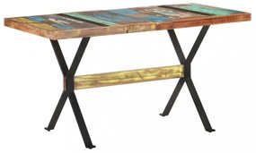 tömör újrahasznosított fa étkezőasztal 140 x 70 x 76 cm
