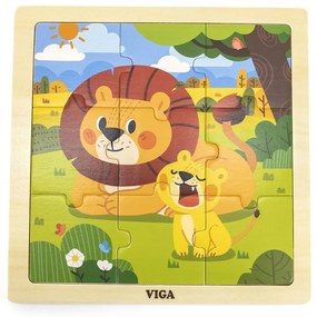 Fa képes kirakó puzzle Viga 9 db Lion